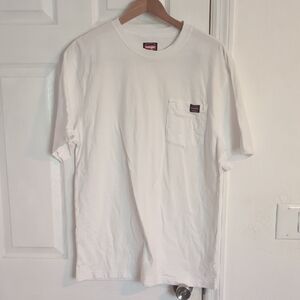 Wrangler White Short Sleeve Crew Pocket Tee - large